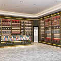 Tobacco and Liquor Store Interior With Shelves Stocked Alcohol Cigarettes Various Products And Retail Counter