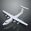 Space and Aerospace White Transport Aircraft With Multiple Engines Wing Structure For Rocket Missions 3d model