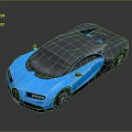 Blue And Gray Luxury Sports Car With Sleek Design Shiny Exterior And Black Wheels