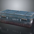 Sturdy Blue Military Weapon Storage Crate With Number 92273 17 And 46