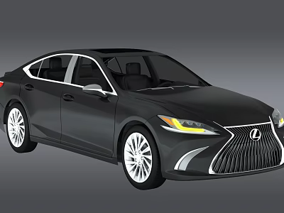 Black Lexus Sedan With Sleek Design White Alloy Wheels And Yellow Headlights 3d model