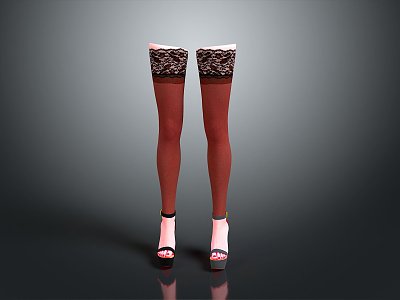 stockings midbody stockings boat stockings pantyhose flat-cut stockings with heel stockings 3d model