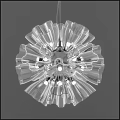 Modern Transparent Flower Like Chandelier With Petal Shaped Design And Central Bulbs