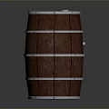 Classic Wooden Barrel With Metal Hoops And Cylindrical Oak Wood Design