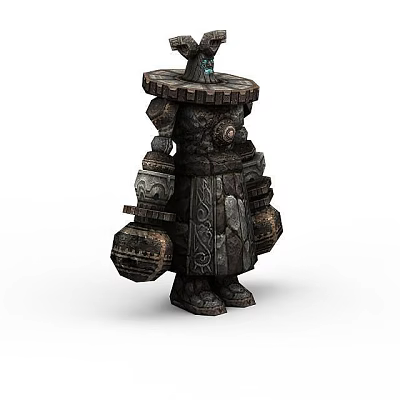 Ancient Style Decorative Storage Locker With Carved Design And Stone Texture 3d model