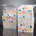 Colorful Abstract Pattern Storage Boxes With Open Top Design For Home Use 3d model