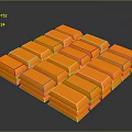 Golden Rectangular Soap Bars Neatly Stacked For Home Bathroom Use 3d model