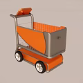 Commercial Shopping Cart with Orange and Gray Design Durable Wheels and Storage Compartment