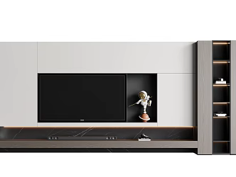 TV background wall TV ornaments 3d model
