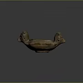Ancient Ceramic Vessel With Carved Handles Traditional Patterns And Earthy Brown Texture