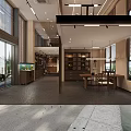Modern Boutique Interior With Open Layout Wooden Shelves And Elegant Lighting