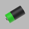 Green And Black Cylindrical Battery With Silver Top Design And Structure