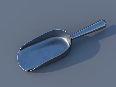 Metal Kitchen Scoop With Long Handle Smooth Surface For Food Preparation 3d model