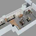 Modern Clothing Store Interior With Display Racks Mannequins And Table Plant