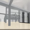 Spacious Industrial Factory Building Featuring Steel Structure Columns Roof Trusses And Windows