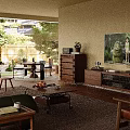 Cozy Integrated Living And Dining Room With Warm Wooden Furniture And Bright Natural Daylight