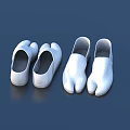White Split Toe Shoes Two Pairs Japanese Style Design On Navy Background