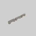 Modern Upholstered Sofa Bench In Light Gray With Geometric Shape For Living Room