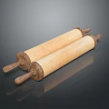 Wooden Rolling Pins For Kitchen Baking With Smooth Surface And Comfortable Handles 3d model