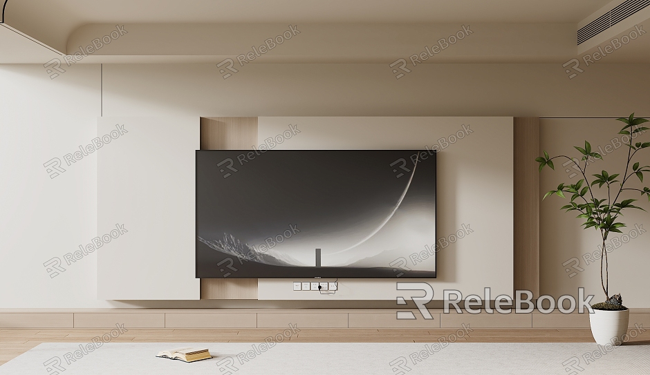 Modern TV Background Wall Cream Style TV Background Wall TV Cabinet TV model