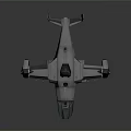 Gray Aerospace Spacecraft 3D Model With Cockpit And Interstellar Wings Design