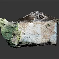 Abandoned Indoor Scene With Blue Walls Peeling Paint Debris And Broken Furniture