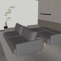 Two-seat sofa bed folding sofa fabric 3d model
