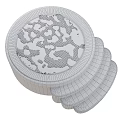 Modern Circular Decorative Ornament Set With Stepped Design And Water Inspired Details