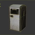 Metal Trash Can With Silver And Black Finish And Lid Design