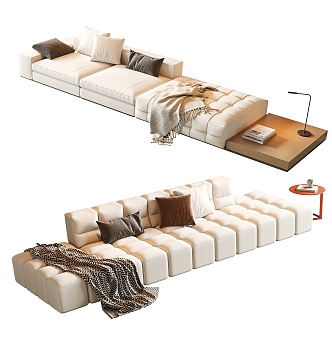 Modern Multiplayer Sofa Module Sofa Combination Three-Seat Sofa Living Room Sofa 3d model