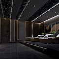 SPA Sauna Modern Interior Design With Starry Ceiling And Relaxation Beds 3d model