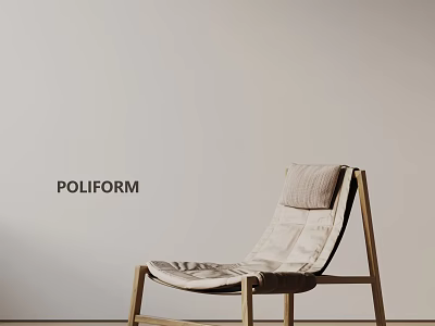 Poliform Modern Leisure Chair With Wooden Frame And Soft Fabric Cushion 3d model
