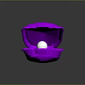 Shiny Pearl Inside Open Purple Shell With Pink Lining On Dark Background