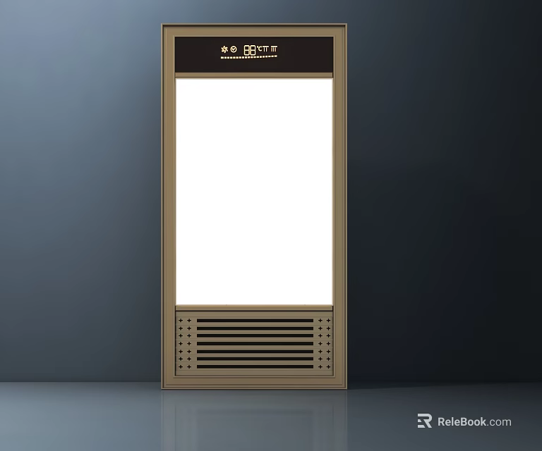 Modern Restroom Facility With Illuminated Display And Ventilation Grille 3d model 