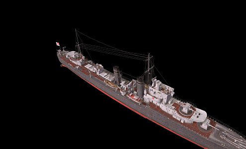 modern warship battleship destroyer 3d model