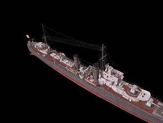 modern warship battleship destroyer 3d model