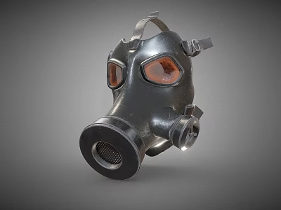 Firefighting Respiratory Gas Mask With Protective Lenses For Fire Emergency Safety Equipment 3d model