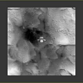 Man in Astronaut Suit Standing on Moon Surface with Yellow Black Flag