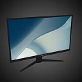 ASUS Computer Monitor With Black Frame Stand And Blue Wave Screen