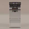 Stand Up Kitchen Ice Cream Machine With Silver Body And Control Panel 3d model