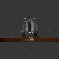 Electric Toy Train With Blue Body On Desert Track And Station Sign
