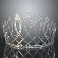 Silver Decorative Crown With Elegant Openwork Design And Shiny Accents 3d model