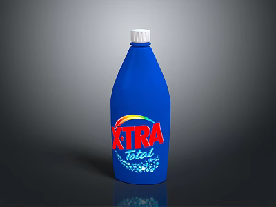 XTRA Total Blue Cleaning Bottle With Rainbow Design And Water Droplets 3d model