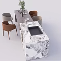 Dining table and chair combination 3d model