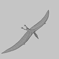 3D Pterosaur Model With Purple Brown Wings Long Beak And Prominent Eyes