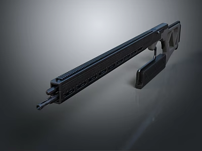 Modern Black Tactical Rifle With Ergonomic Grip Precision Barrel And Durable Build 3d model