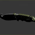 Modern Tactical Folding Knife With Green Black Handle And Silver Blade
