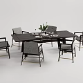 Modern Dining Table and Chair Combination Dining Table and Chair 3d model