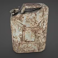 Rusty Old 20 Liter Metal Jerry Can With Weathered Surface And Vintage Design