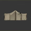 Durable Striped Canvas Camping Tent With Stable Wooden Frame For Outdoor Trips